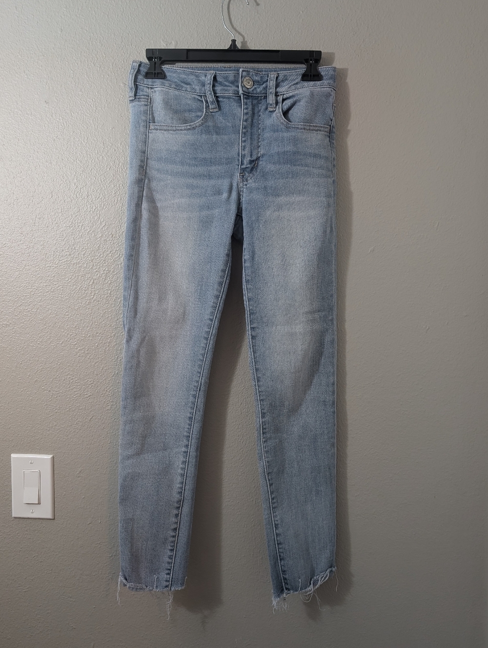 American Eagle Outfitters High Rise Jegging Crop Light Blue Skinny Jeans
